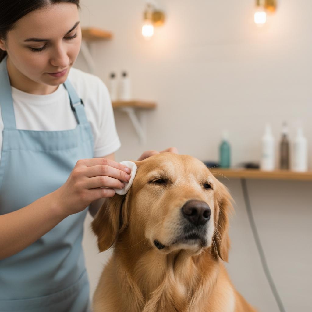 Dog ear cleaning